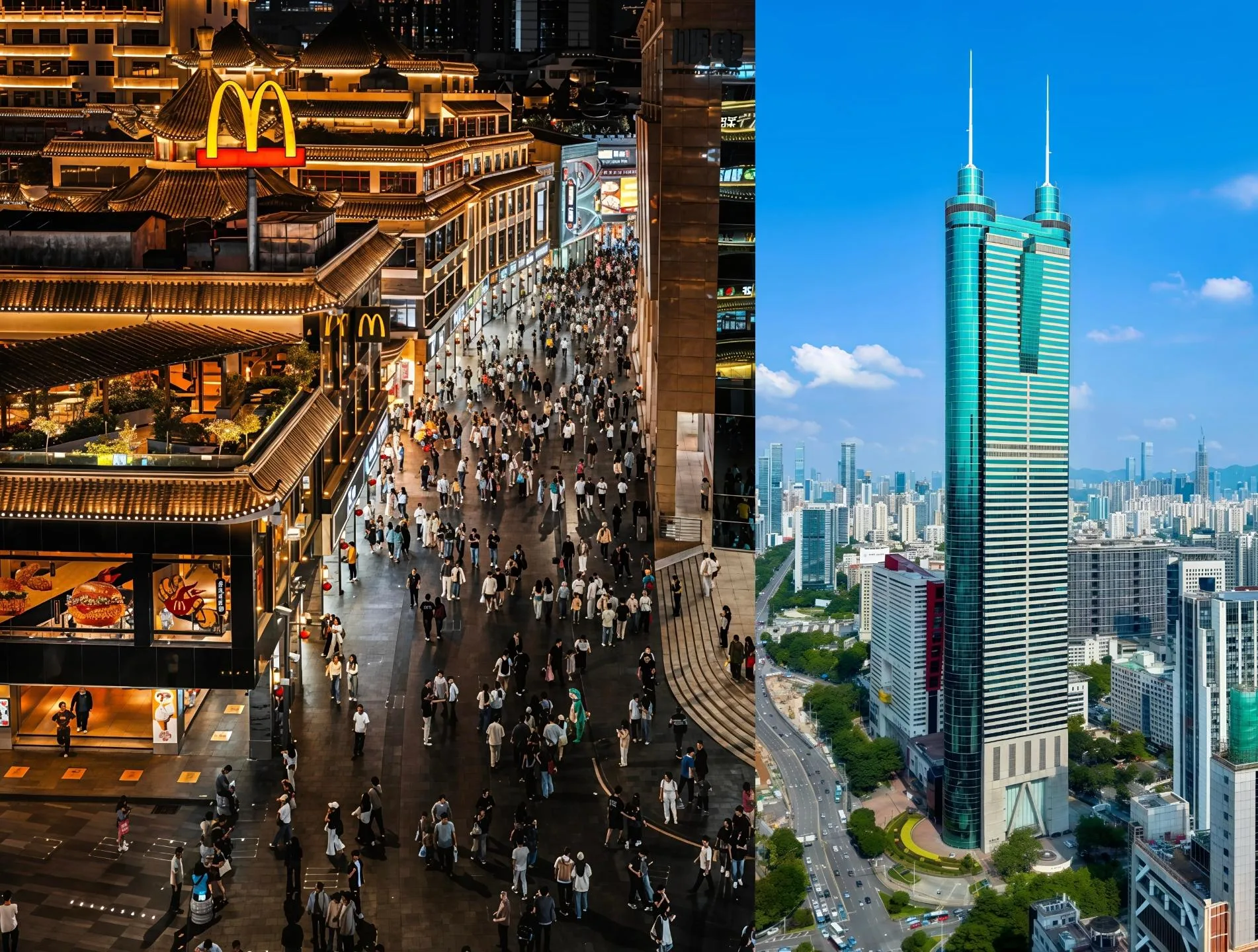 Shenzhen business district and Diwang Tower, a setting for corporate meetings in China